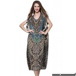 MYPASSA Women Plus Size Floral Printing Leopard Long Cover Up Swimwear Caftan Dress One Size B07FR1GJNS